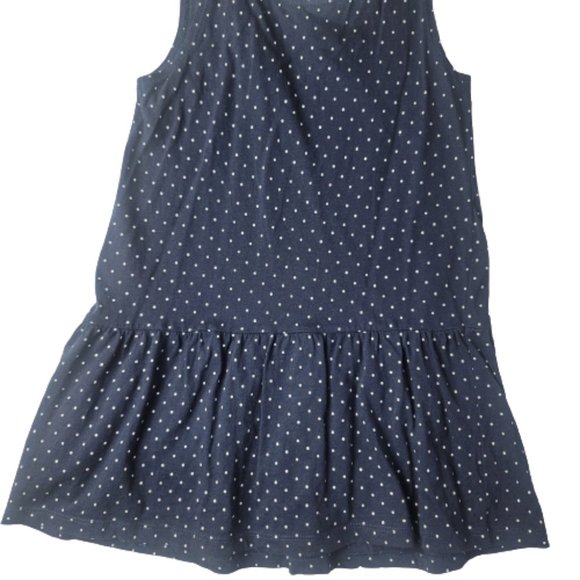 H&M Navy Polka Dot Drop Waist Sleeveless Dress - Picture 2 of 8